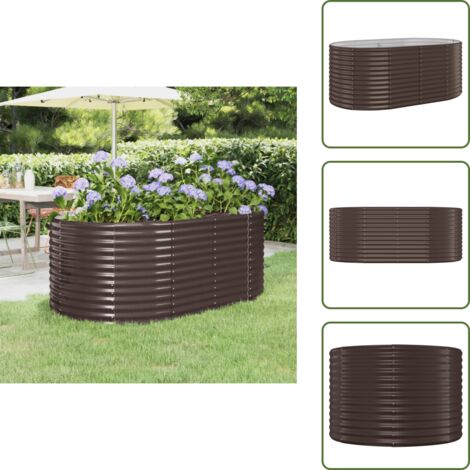 Maceta para jardín - vidaXL Jardinera arriate acero recubrimiento polvo marrón 175x100x68cm - Maceta exterior