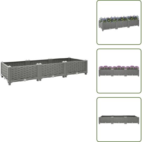 Maceta para plantas - vidaXL Arriate polipropileno 120x40x23 cm - Maceta para verduras