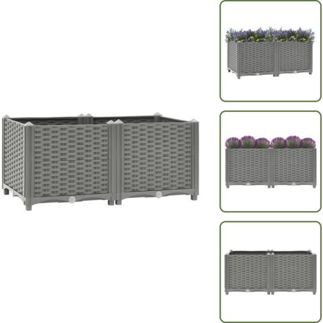 Maceta para plantas - vidaXL Arriate polipropileno 80x40x38 cm - Maceta para verduras