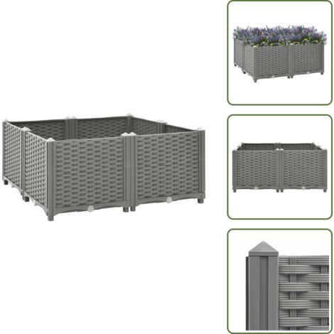 Maceta para plantas - vidaXL Arriate polipropileno 80x80x38 cm - Maceta para verduras