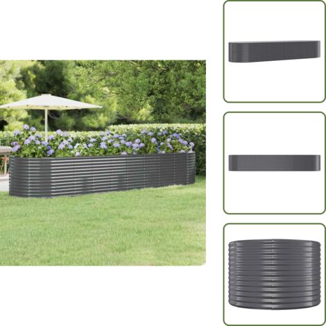 Maceta para plantas - vidaXL Jardinera arriate acero galvanizado antracita 396x100x68cm - Maceta para flores