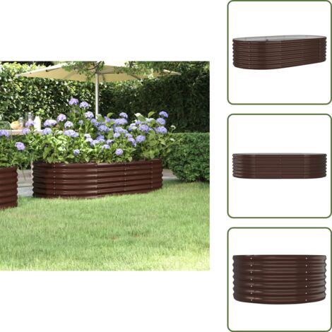 Maceta para plantas - vidaXL Jardinera arriate acero galvanizado marrón 152x80x36 cm - Maceta para flores