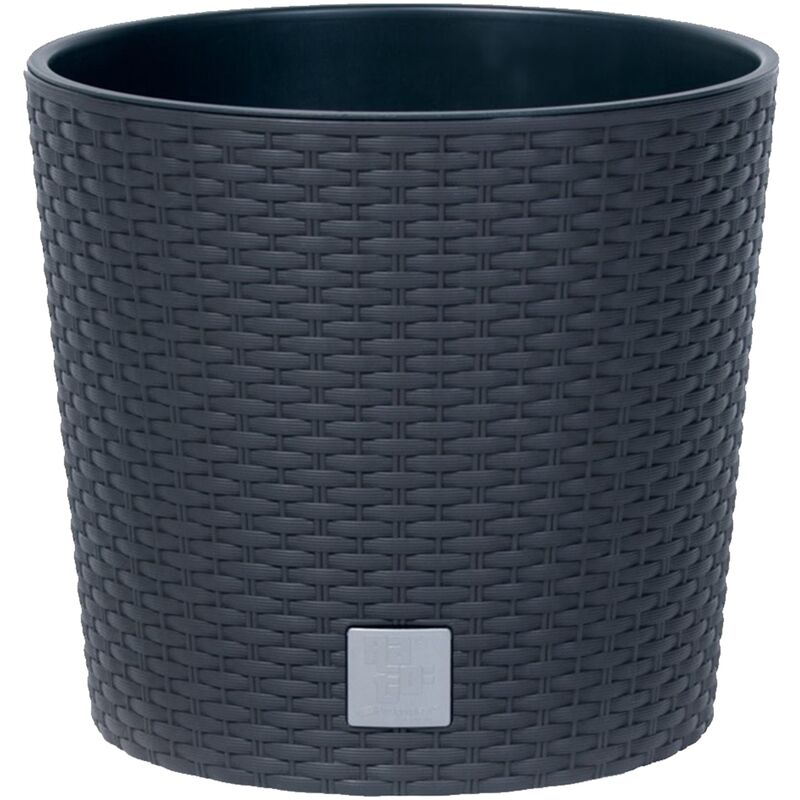 

Prosperplast - Maceta Rato 15 litros con cubilete para plantar en color antracita 27 x 30 x 30 cm.