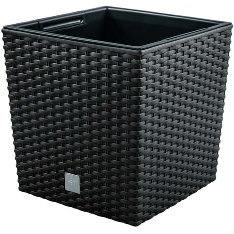 Maceta Rato 32 litros con cubilete para plantar en color antracita 32 x 32 x 32,5 cm.