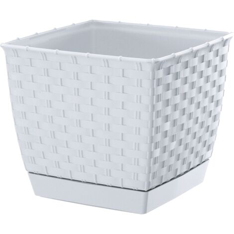 Maceta RATOLLA SQUARE 2,5L., dimensiones 16,5x16,5x14,2 cm, color Blanco