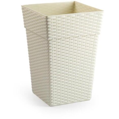 MACETA RATTAN ALTA 20 CM MARFIL