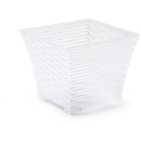 MACETA RATTAN CUADRADA 15 CM TRANSPARENTE