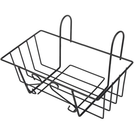 Maceta rectangular de hierro, varios tamaños (45,5/51,5/35,8 cm), negra/blanca, para balcón y terraza.