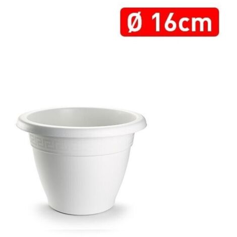 MACETA REDONDA 16CM BLANCO