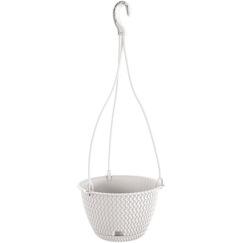 

Maceta redonda colgante 4,8L Prosperplast Splofy Round W de plastico en color blanco, Ø27 x 16,6 cm