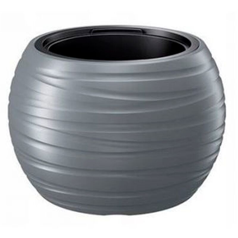 

Prosperplast - Maceta redonda con deposito 25L Maze de plastico en color gris piedra 39,6 (largo) x 39,6 (ancho) x 26 (altura) cm