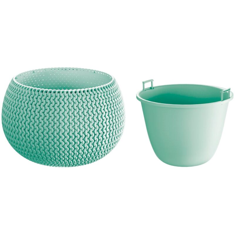 

Prosperplast - Maceta redonda con deposito Splofy Bowl de plastico en color salvia 14,4 (largo) x 14,4 (ancho) x 11 (altura) cm