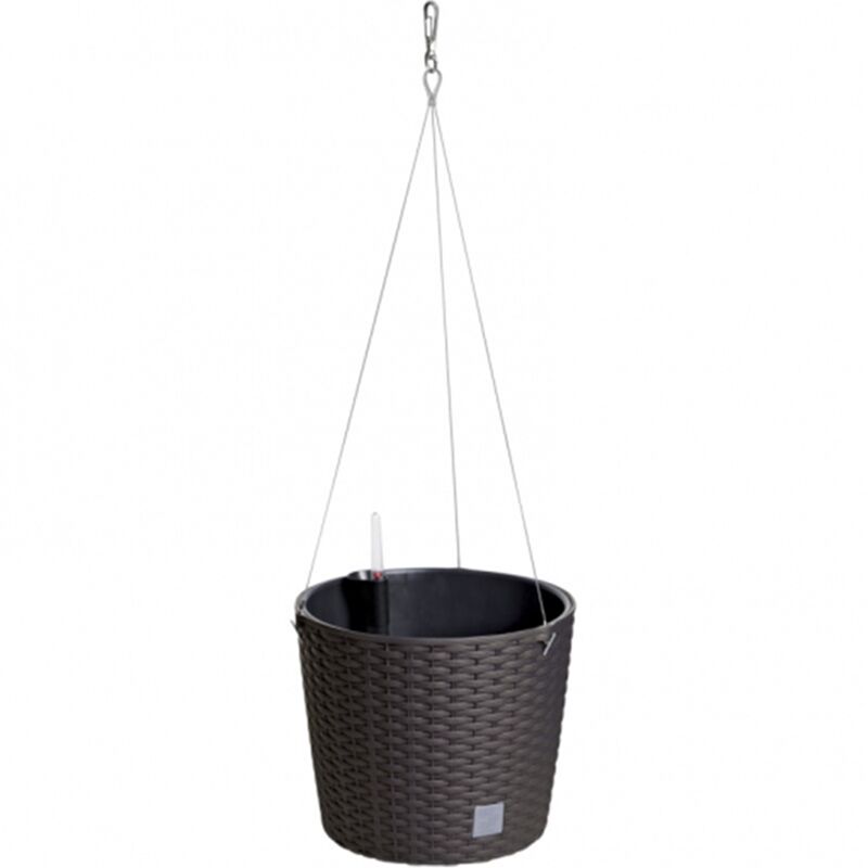 

Prosperplast - Maceta redonda con gancho 8,9 litros Rato W en color ocre oscuro con cubilete para plantar 25,6 x 25,6 x 21,9 cm
