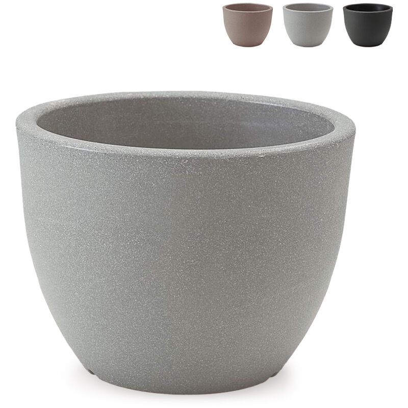 

Maceta diseño redondo para plantas Ø 60 cm jardín balcón terraza Orione | Gris