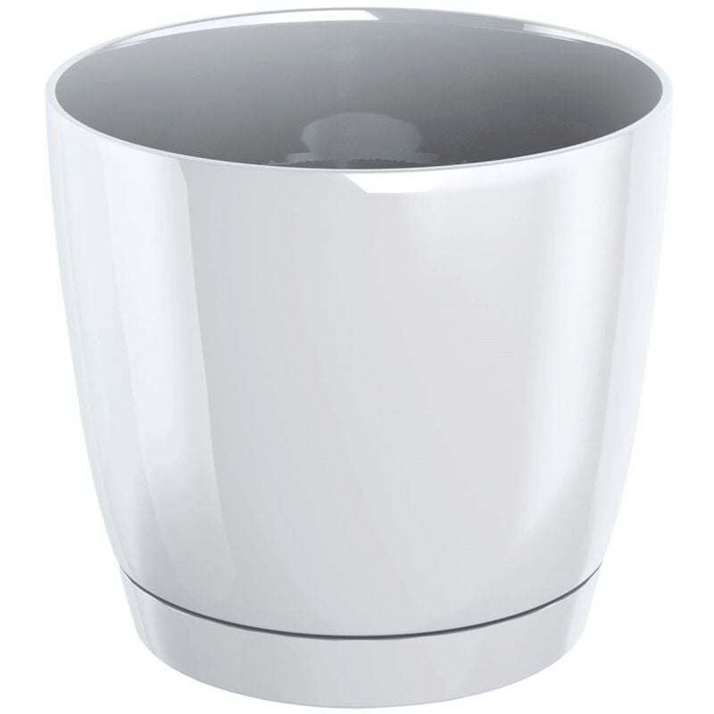 

Prosperplast - Maceta redonda de plastico Coubi Round P en color blanco 10 (largo) x 10 (ancho) x 9,2 (altura) cm