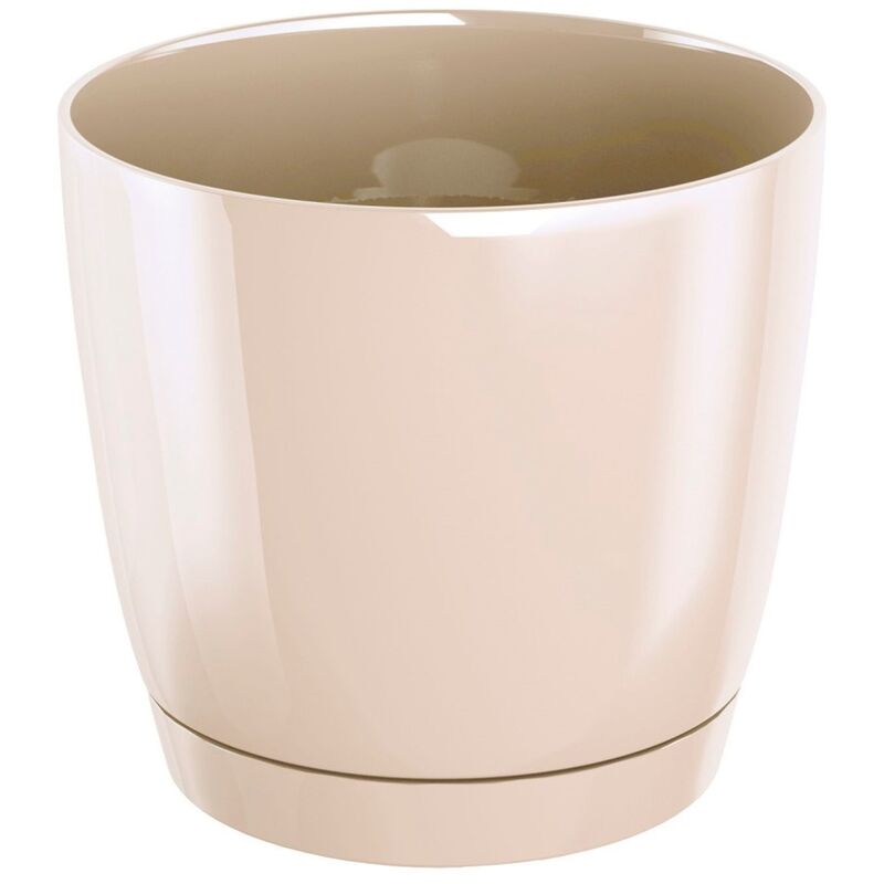 

Prosperplast - Maceta redonda de plastico Coubi Round P en color crema 21 (largo) x 21 (ancho) x 19,3 (altura) cm