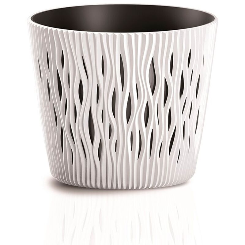 

Maceta redonda de plastico Sandy Round en color blanco 22,5 (largo) x 22,5 (ancho) x 19,2 (alto) cm
