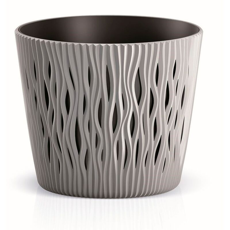 

Prosperplast - Maceta redonda de plastico Sandy Round en color gris 26,2 (largo) x 26,2 (ancho) x 22,2 (alto) cm