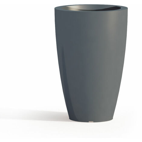 Maceta redonda de resina mod. Parodia Ø 33 cm h 50 gris