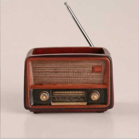 Maceta retro y creativa, con forma de radio, ideal para plantar suculentas y para colocar sobre un escritorio o junto a cactus.