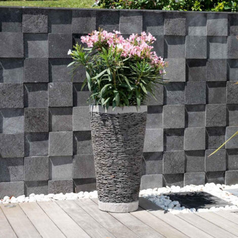 Maceta tiesto jardinera cónica pizarra 80 cm jardí­n terraza zen