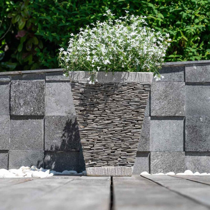 

Maceta tiesto jardinera cuadrada pizarra alto 50 cm piedra natural