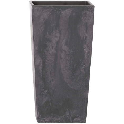 ZANVIC 26,6 L Prosperplast Urbi Square Effect de plástico CON depósito en color Antracita, 50 (alto) x 26,5 (ancho) x 26,5 (profundo) cms