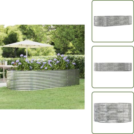 Maceta - vidaXL Jardinera arriate acero galvanizado plata 291x140x68 cm - Acero galvanizado
