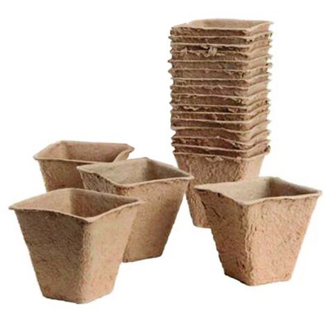 Macetas biodegradables sin turba 20 macetas - 6cm - cuadradas