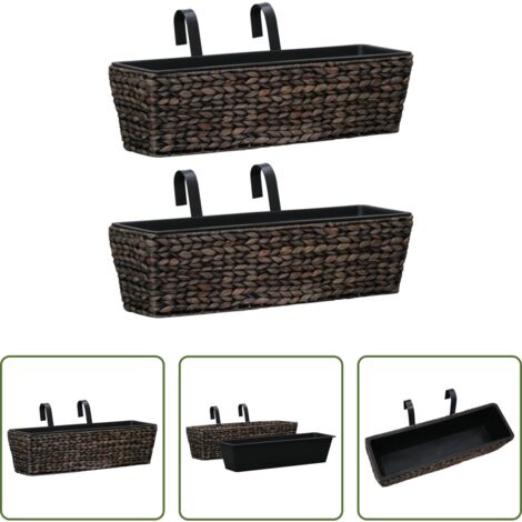 Macetas -  Conjunto de jardineras 2 unidades jacinto de agua marrón