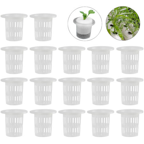 Macetas de cultivo hidropónico de PP reciclables y resistentes a los rayos UV, 35 x 35 x 23,5 mm, blancas – paquete de 100 unidades para orquídeas y plantas.