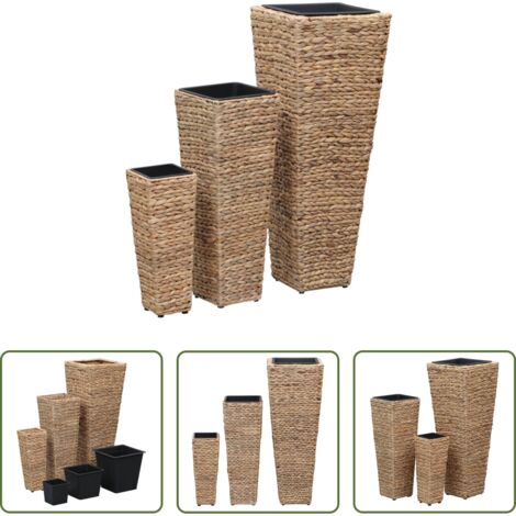 Macetas de jacinto -  Conjunto de arriates 3 piezas jacinto de agua marrón