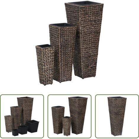 Macetas de jacinto -  Conjunto de arriates 3 piezas jacinto de agua marrón oscuro