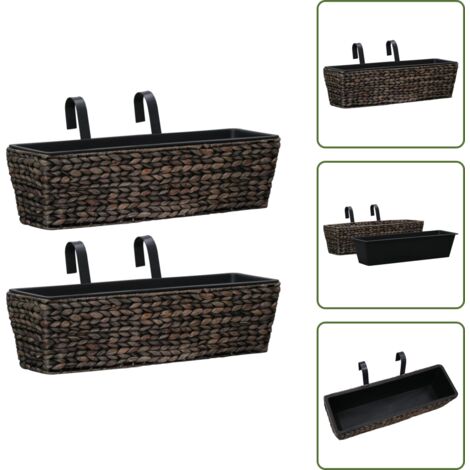 Macetas extraíbles - vidaXL Conjunto de jardineras 2 unidades jacinto de agua marrón - Plantas