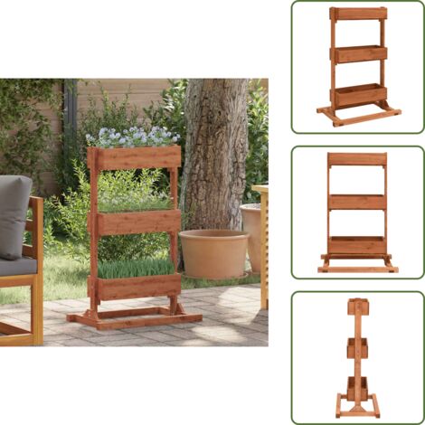 Macetas - vidaXL Jardinera de madera de abeto 52x30x78 cm - Madera de abeto