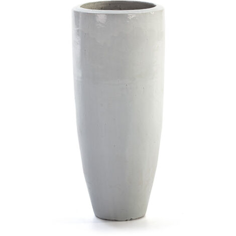 Macetero 40X40X80 Gres Blanco