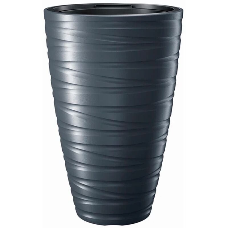 

Prosperplast - Macetero alto con deposito 43L Maze de plastico en color antracita 37,5 (largo) x 37,5 (ancho) x 57,9 (alto) cm