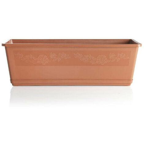Macetero Balconella Con Platillo 60 Cm Plastico Terracota Bama