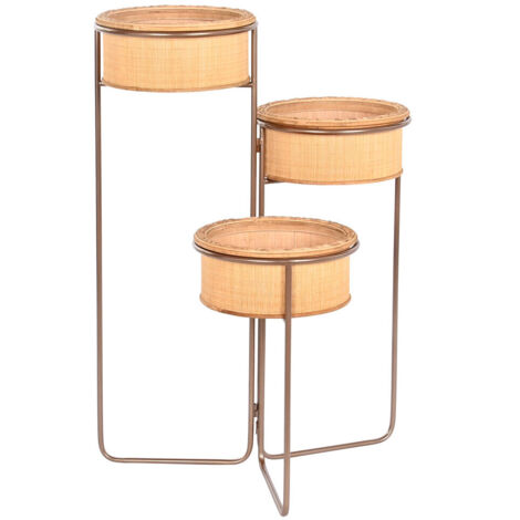 Macetero Bambu Hierro 55X42X79 Desplegable Marron MC206000