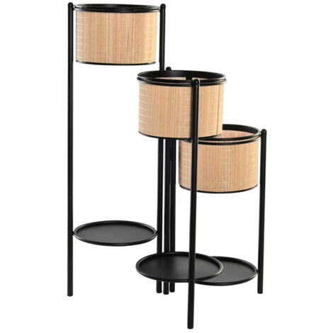 Macetero Bambu Metal 40X40X70,5 Natural MC203337