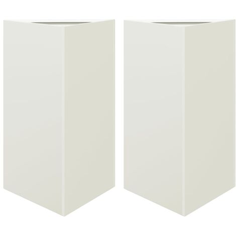 Macetero bancal elevado plantas flores jardín terrazas juego de 2 triangulares 50 x 43 x 75 cm acero blanco 020039105