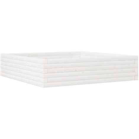 Macetero bancal elevado plantas flores terraza jardín 100 x 100 x 23 cm madera maciza de pino blanco 020037251