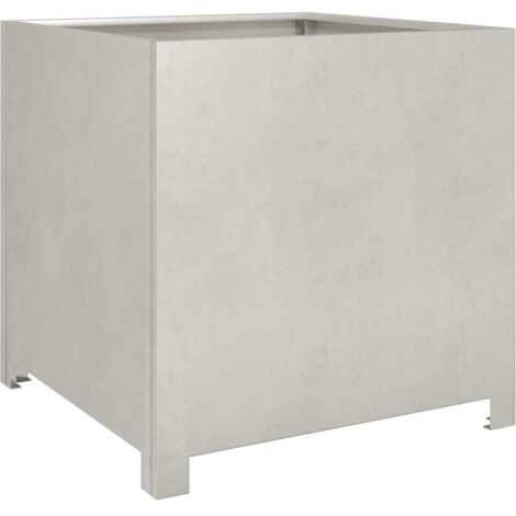 Macetero bancal elevado plantas flores terraza jardín 50 x 50 x 50 cm acero inoxidable Plata 020037662