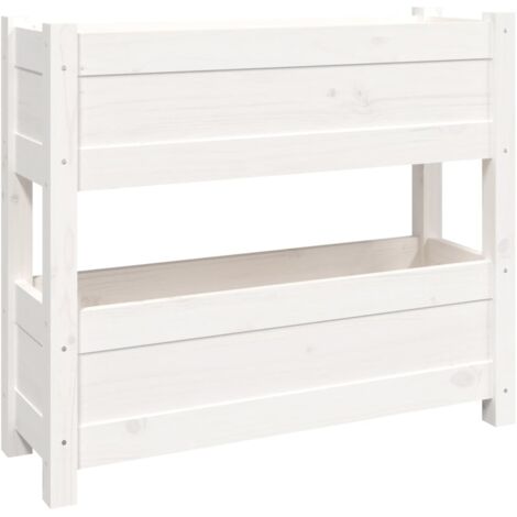 Macetero bancal elevado plantas flores terraza jardín 77 x 25 x 66 cm madera maciza de pino blanco 020037850