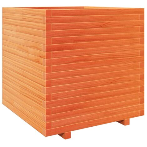 Macetero bancal elevado plantas flores terraza jardín cera 70 x 70 x 72,5 cm madera maciza de pino marrón 020038497