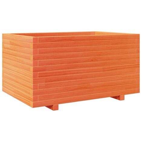 Macetero bancal elevado plantas flores terraza jardín cera 90 x 60 x 49,5 cm madera maciza de pino marrón 020038522