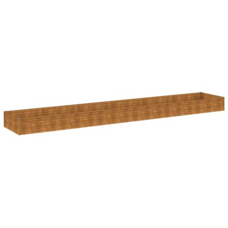 Macetero bancal elevado plantas flores terraza jardín jardín 579 x 100 x 36 cm acero corten marrón 020039460