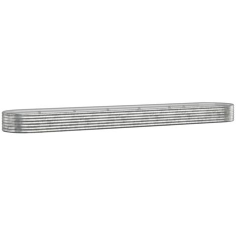 Macetero bancal elevado plantas flores terraza jardín jardín acero con revestimiento de polvo plateado Plata 020039701