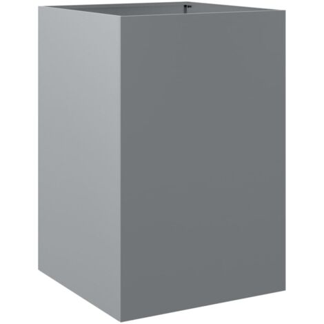 Macetero bancal elevado plantas flores terraza jardín plateado 52 x 48 x 75 cm acero galvanizado Plata 020038072
