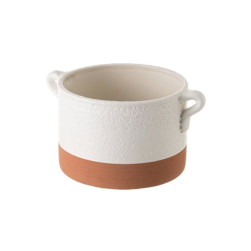 

Macetero con asas grande de cerámica terracota rústico, de 21x16x11 cm